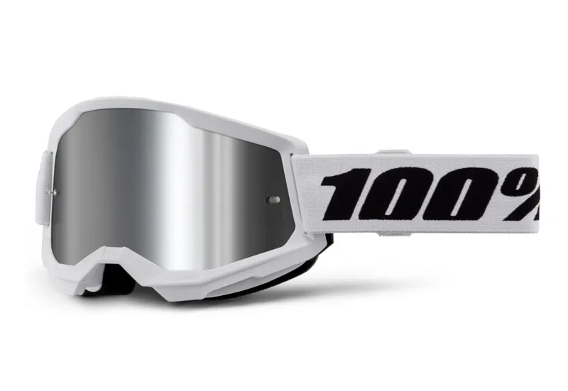 100 Percent Strata 2 Goggle / Silver Mirror Lens White