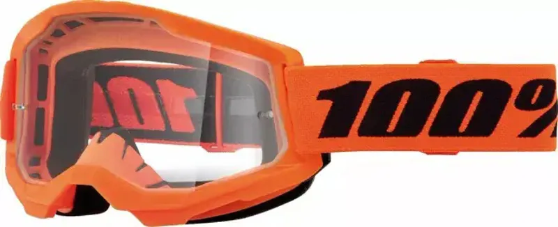 100 Percent Strata 2 Junior Goggle Neon Orange/Clear Lens