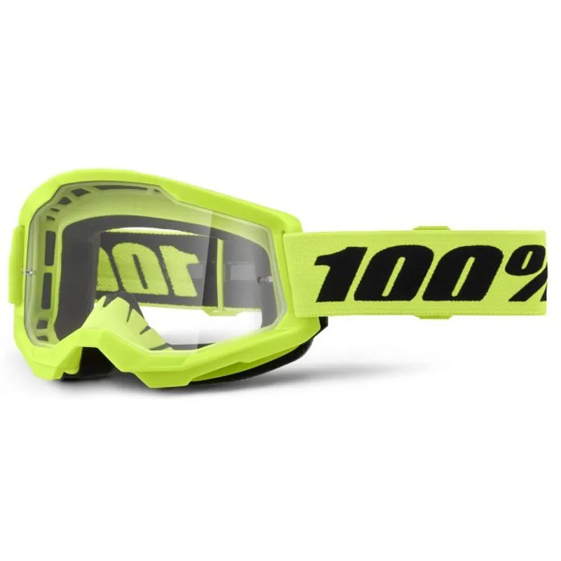100 Percent Strata 2 Junior Goggle Neon Yellow/Clear Lens