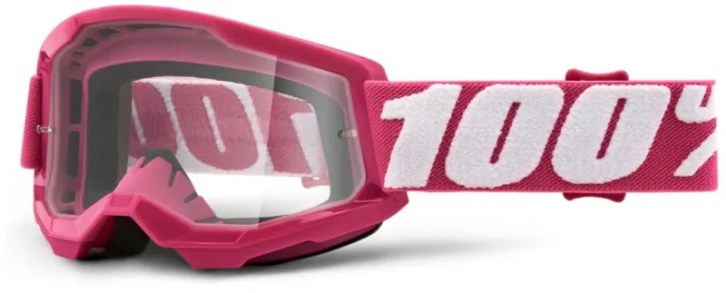 100 Percent Strata 2 Youth Goggle / Pink Clear Lens