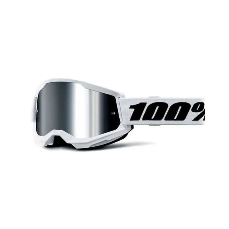 100 Percent Strata 2 Youth Goggle / Silver Mirror Lens White