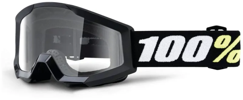 100 Percent Strata Mini Goggles / Clear Lens Black