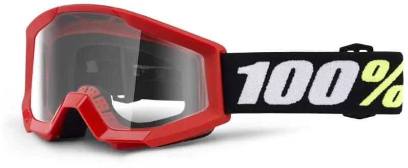 100 Percent Strata Mini Goggle / Clear Lens Red