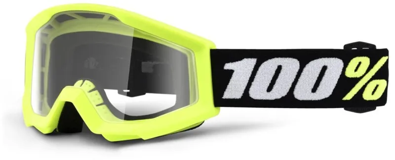 100 Percent Strata Mini Goggles / Clear Lens Yellow