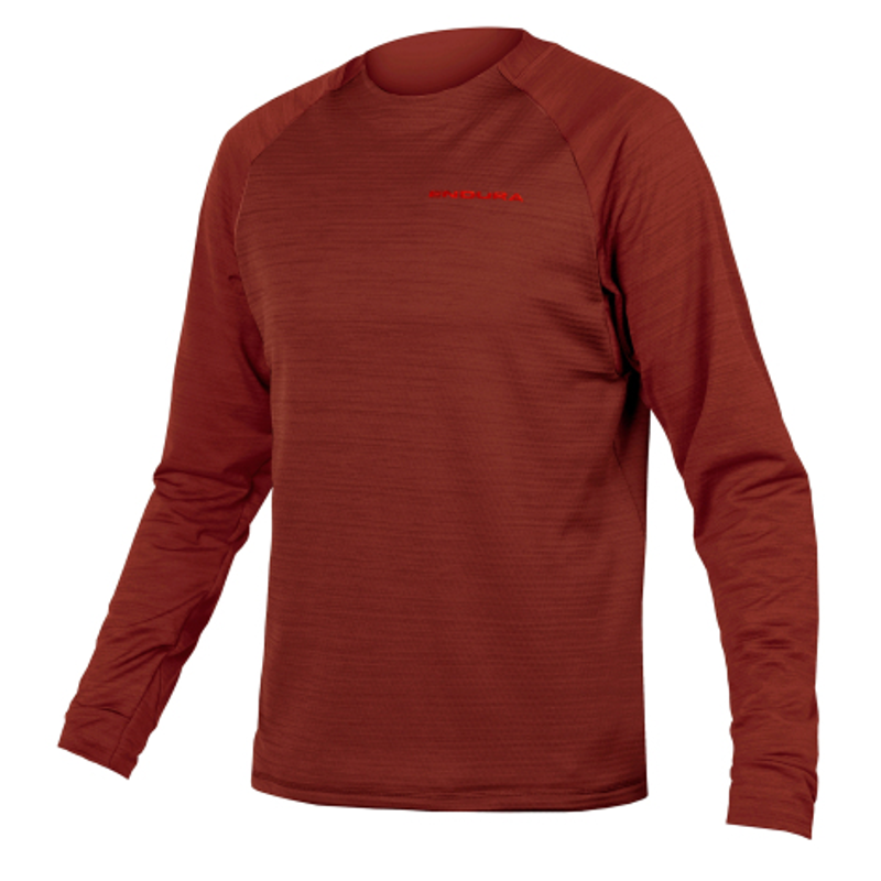 Endura Singletrack Fleece Long Sleeve Jersey Brick Red