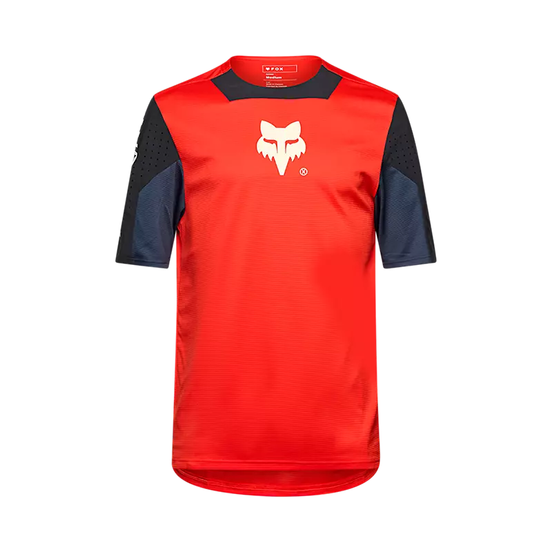 Fox Defend Elevated Short Sleeve Jersey Fluorescent Red