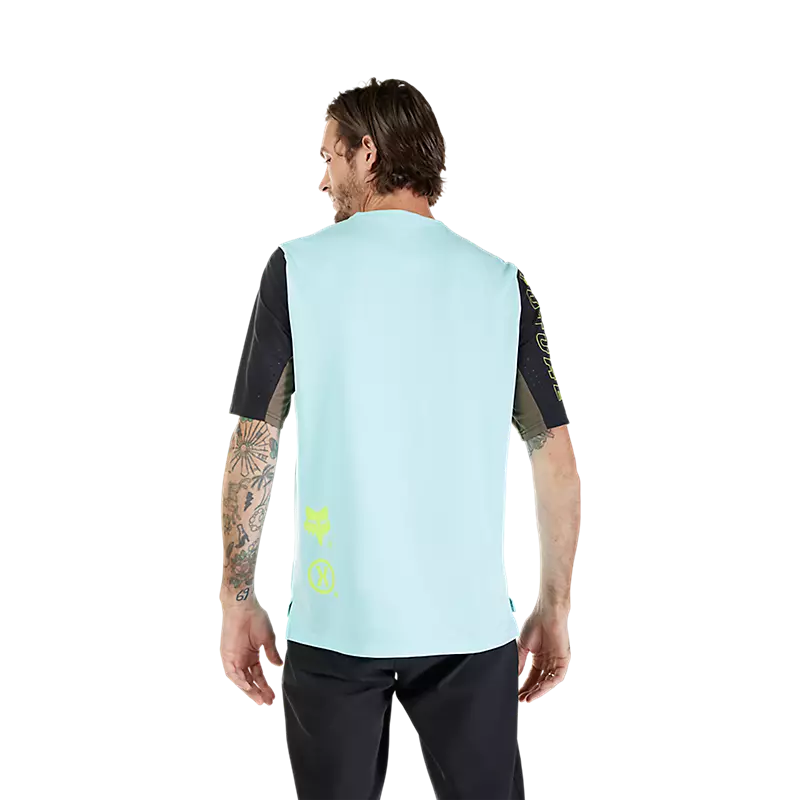 Fox Defend Elevated Short Sleeve Jersey Light Blue-3