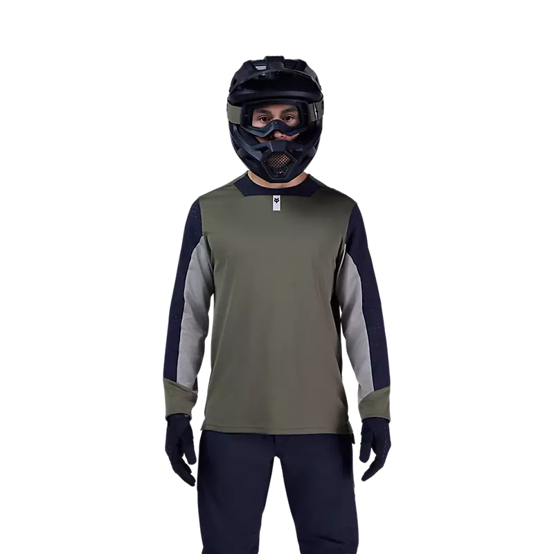 Fox Defend Long Sleeve Jersey Oil Green-2