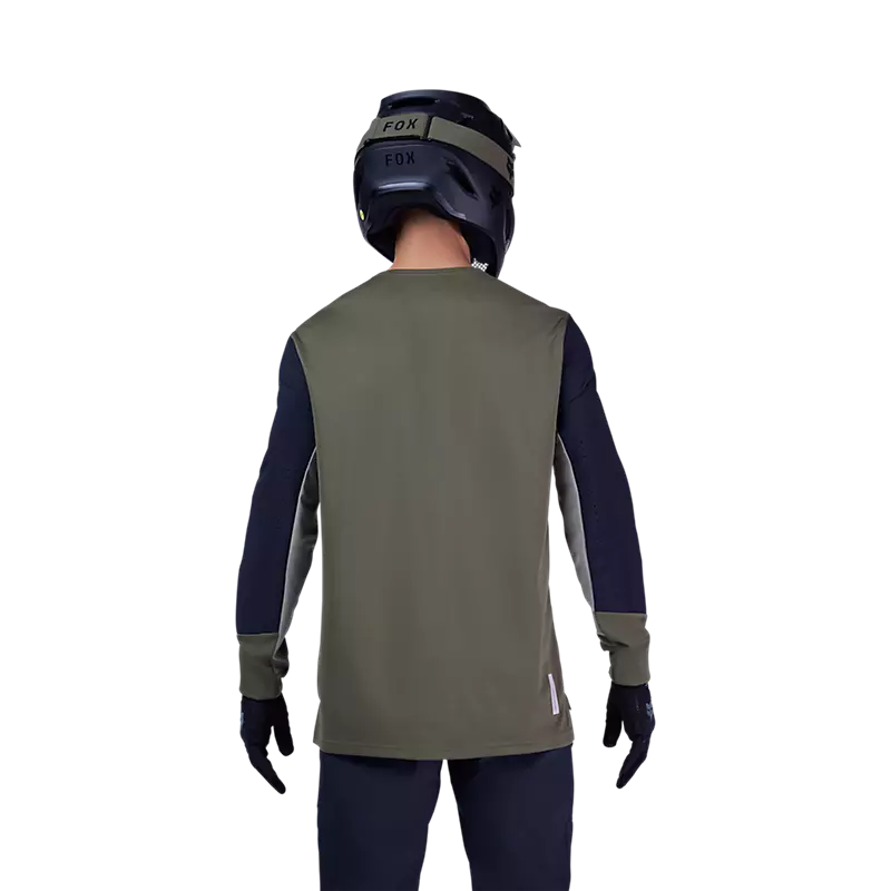 Fox Defend Long Sleeve Jersey Oil Green-3