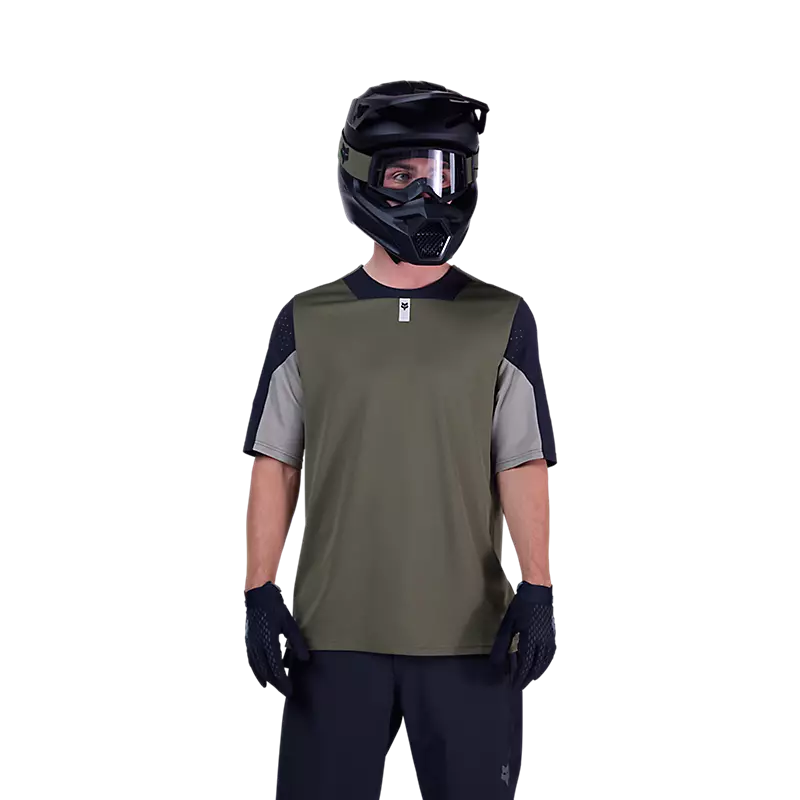 Fox Defend Short Sleeve Jersey Oil Green -2