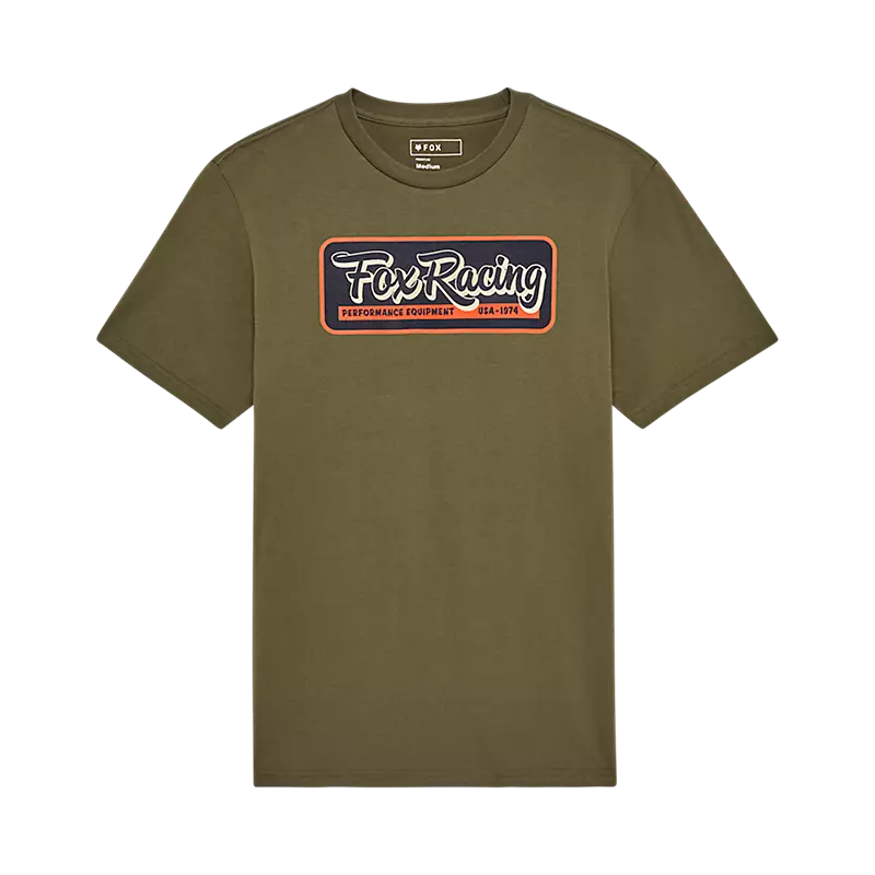 Fox Equipped Prem Short Sleeve Tee Shirt Olive Green