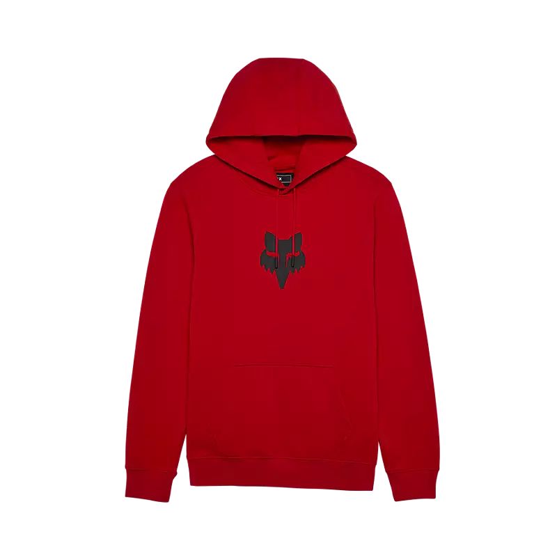 Fox Fox Head Pullover Fleece Hoodie Flame Red