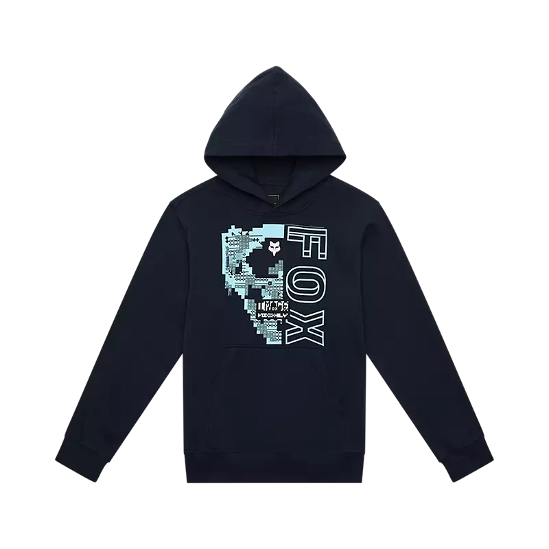 Fox Image Skull Fleece Youth Pullover Hoodie Midnight Blue