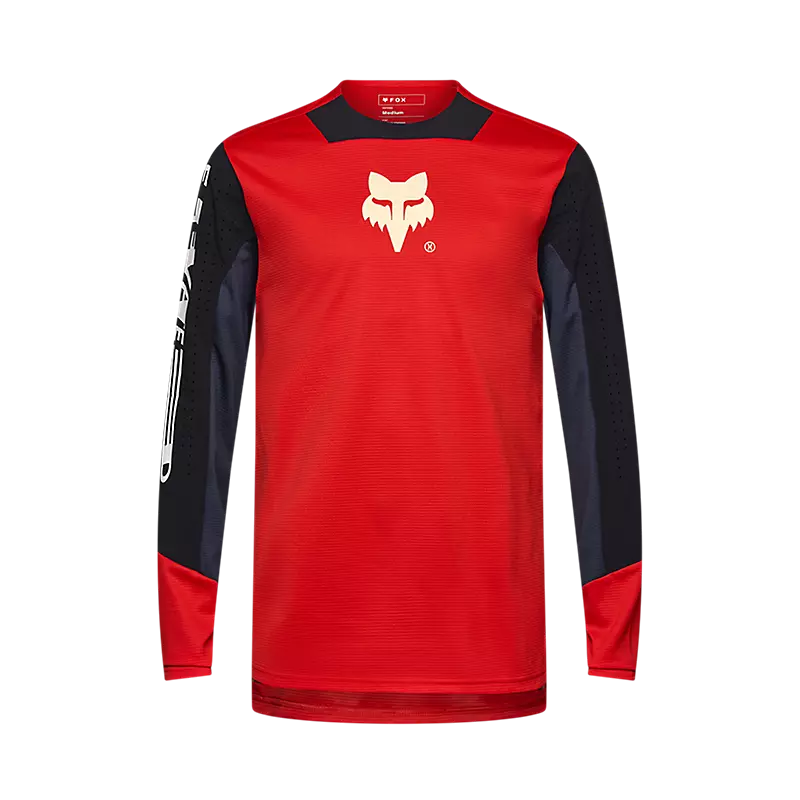 Fox Defend Elevated Long Sleeve Jersey Fluorescent Red