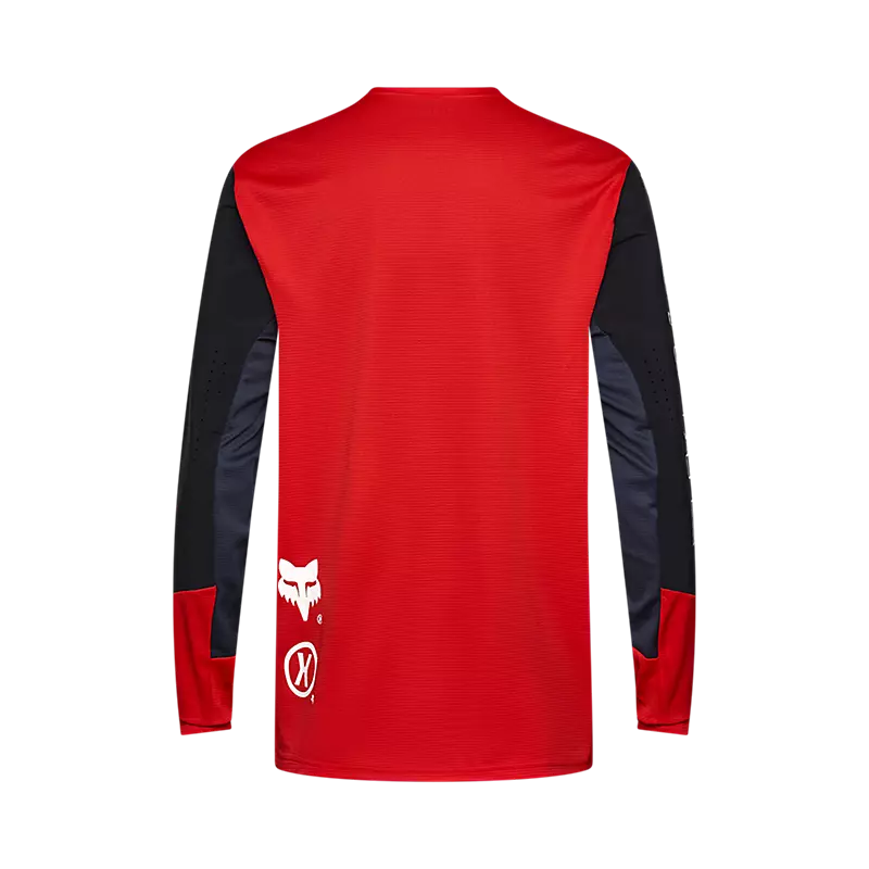 Fox Defend Elevated Long Sleeve Jersey Fluorescent Red-1