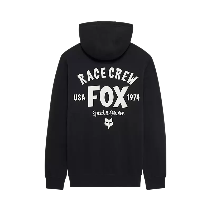 Fox Slogan Fleece Pullover Hoodie Black-1