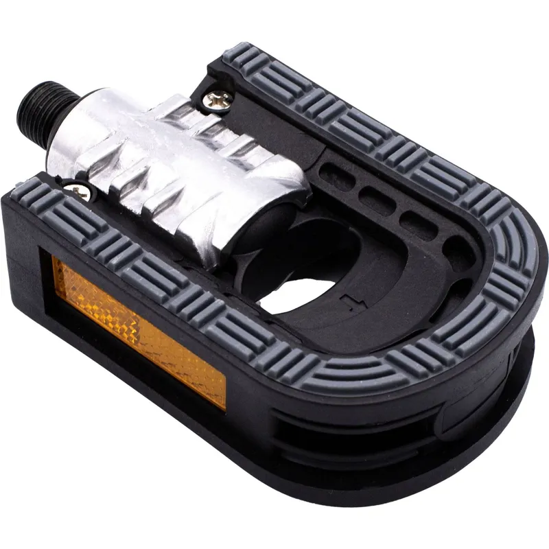 MPart Folding Pedal Alloy Body/Plastic Cage 9/16in Black-1