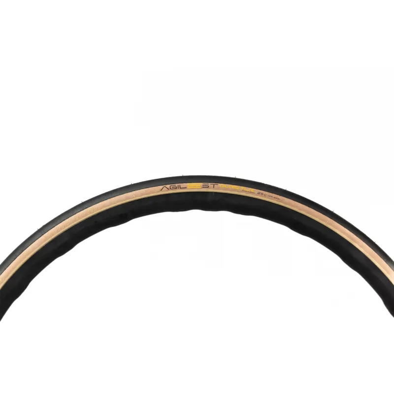 Panaracer Agilest Duro TLR Folding Road Tyre: Black/Amber-3