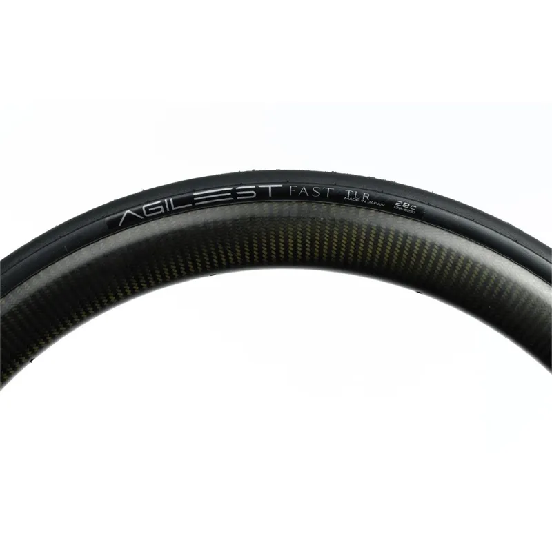 Panaracer Agilest Fast TLR Folding Road Tyre: Black/Black-1