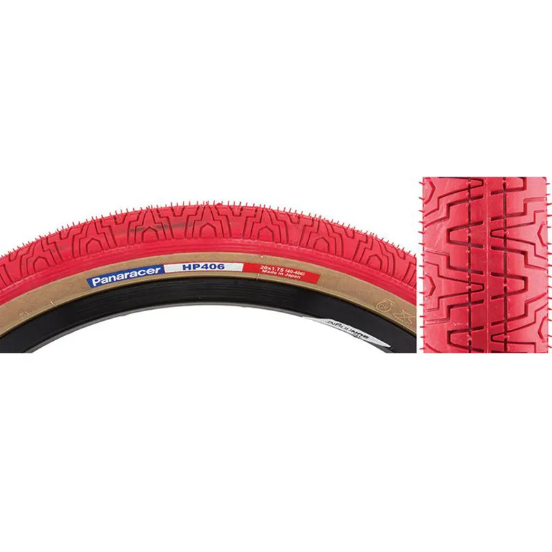 Panaracer HP406 BMX Tyre: Red/Amber