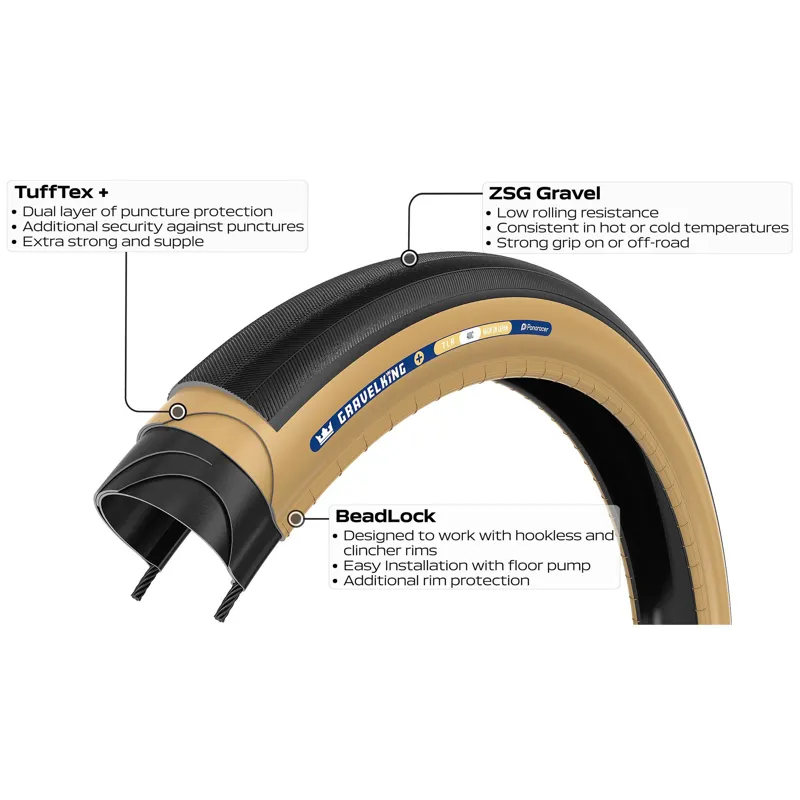 Panaracer TLR GravelKing Slick Plus TLR Gravel Tyre: Black/Black-2