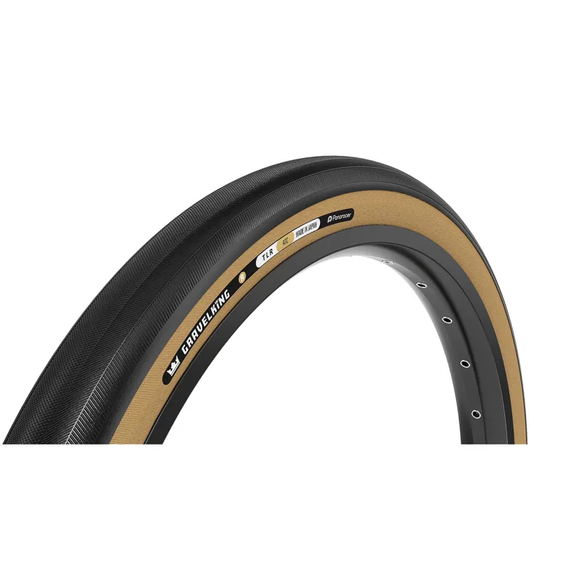 Panaracer TLR GravelKing Slick R-Line TLR Gravel Tyre: Black/Amber