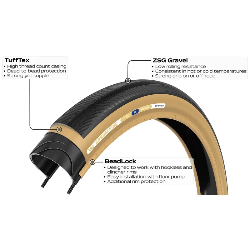 Panaracer TLR GravelKing Slick TLR Gravel Tyre: Black/Black-2