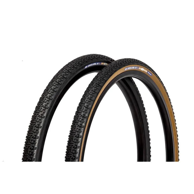 Panaracer TLR Gravelking X1 Plus TLR Gravel Tyre: Black/Brown 700x35/40/45/50c-5