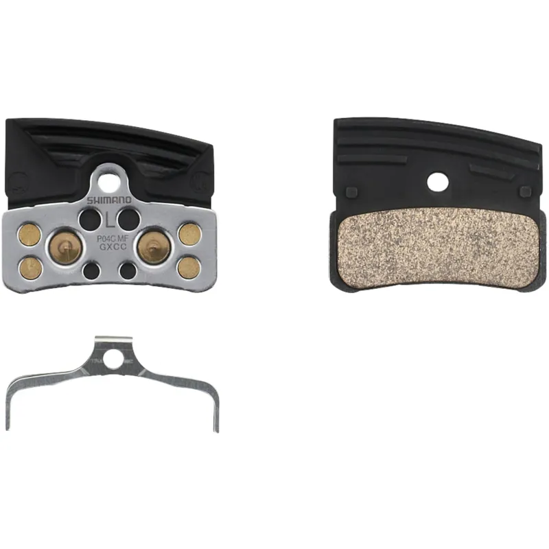 Shimano P04C-MF Disc Brake Pads and Spring Alloy/Stainless Back with Cooling Fins Metal Sinter Black