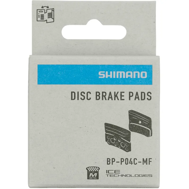Shimano P04C-MF Disc Brake Pads and Spring Alloy/Stainless Back with Cooling Fins Metal Sinter Black-1