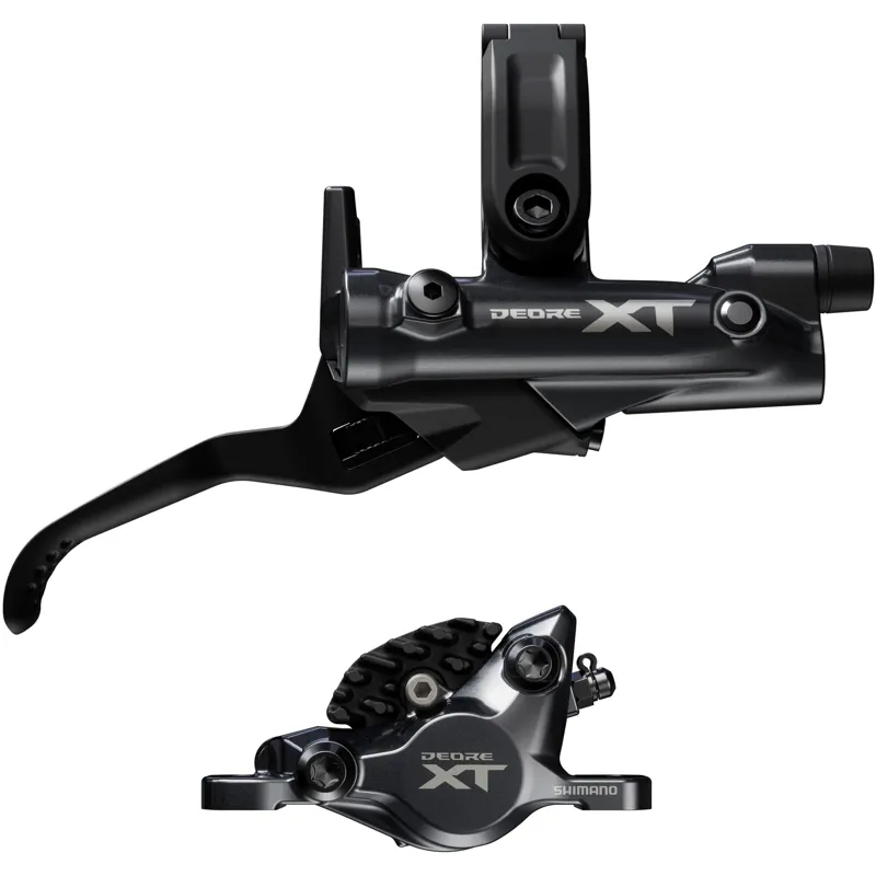 Shimano XT BR-M8200/BL-M8200 Front Right Hand Disc Brake 2 Pot Bled Brake Lever/Post Mount Caliper Grey/Black