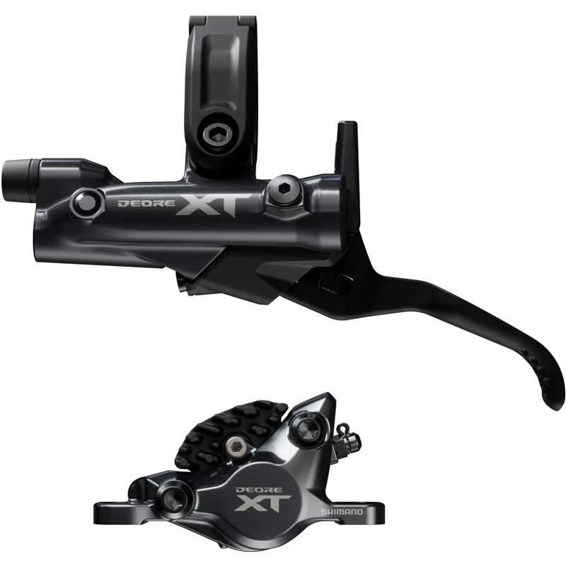 Shimano XT BR-M8200/BL-M8200 Rear Left Hand Disc Brake 2 Pot Bled Brake Lever/Post Mount Caliper Grey/Black