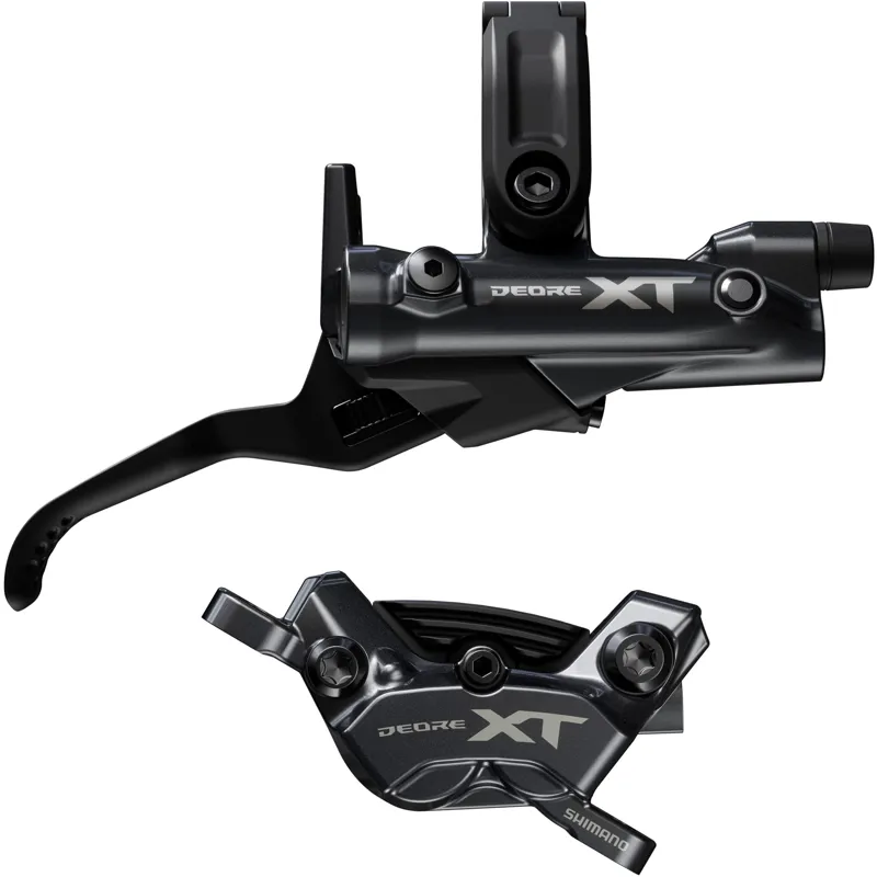 Shimano XT BR-M8220/BL-M8220 Front Right Hand Disc Brake 4 Pot Bled Brake Lever/Post Mount Calliper Grey/Black
