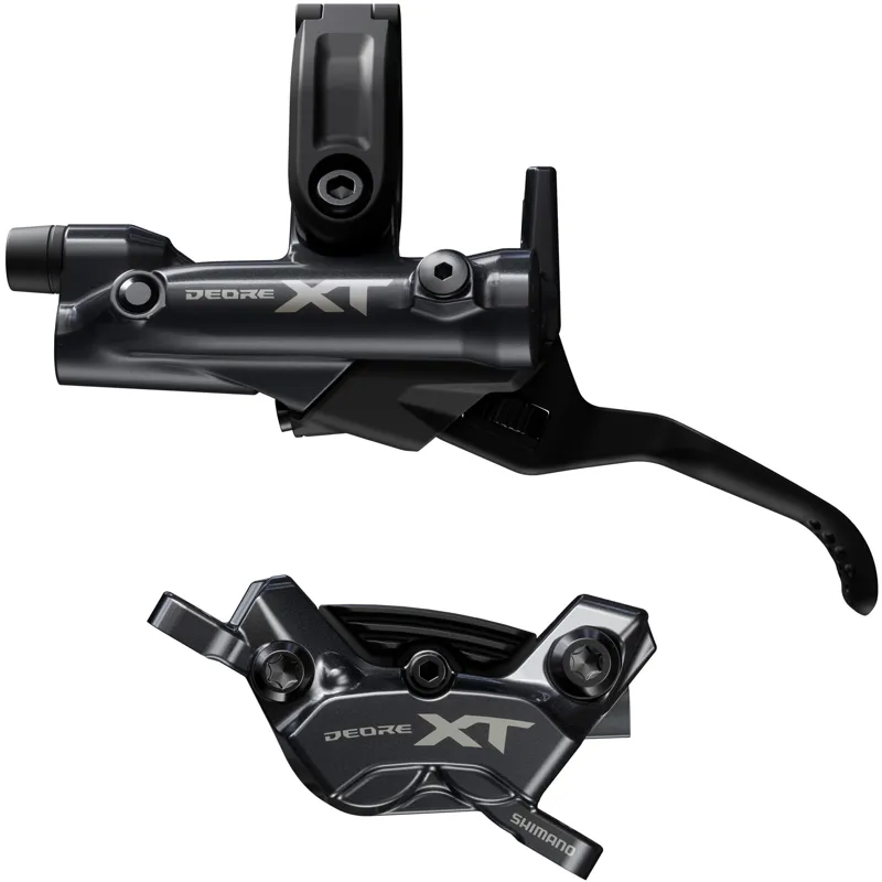Shimano XT BR-M8220/BL-M8220 Rear Left Hand Disc Brake 4 Pot Bled Brake Lever/Post Mount Calliper Grey/Black