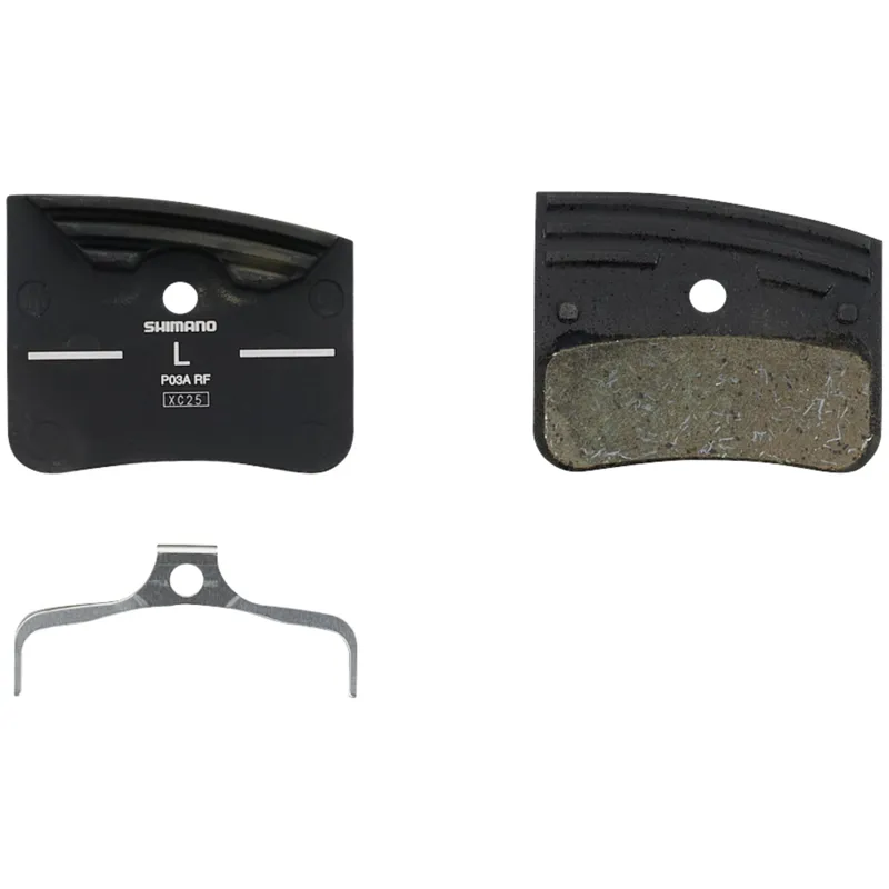 Shimano P03A-RF Disc Brake Pads and Spring Alloy Back with Cooling Fins Resin Black
