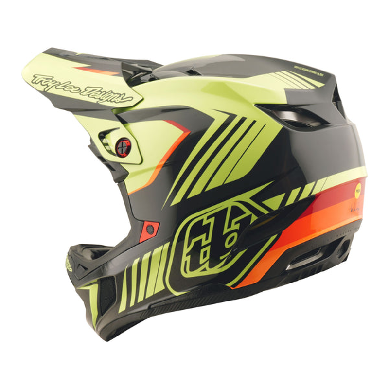 Troy Lee D4 Polyacrylite Full Face MTB Qualifer Helmet Black/Yellow-1