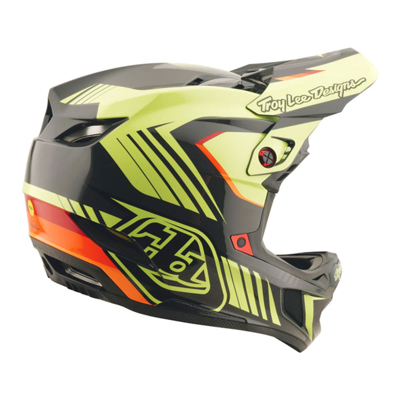 Troy Lee D4 Polyacrylite Full Face MTB Qualifer Helmet Black/Yellow-3