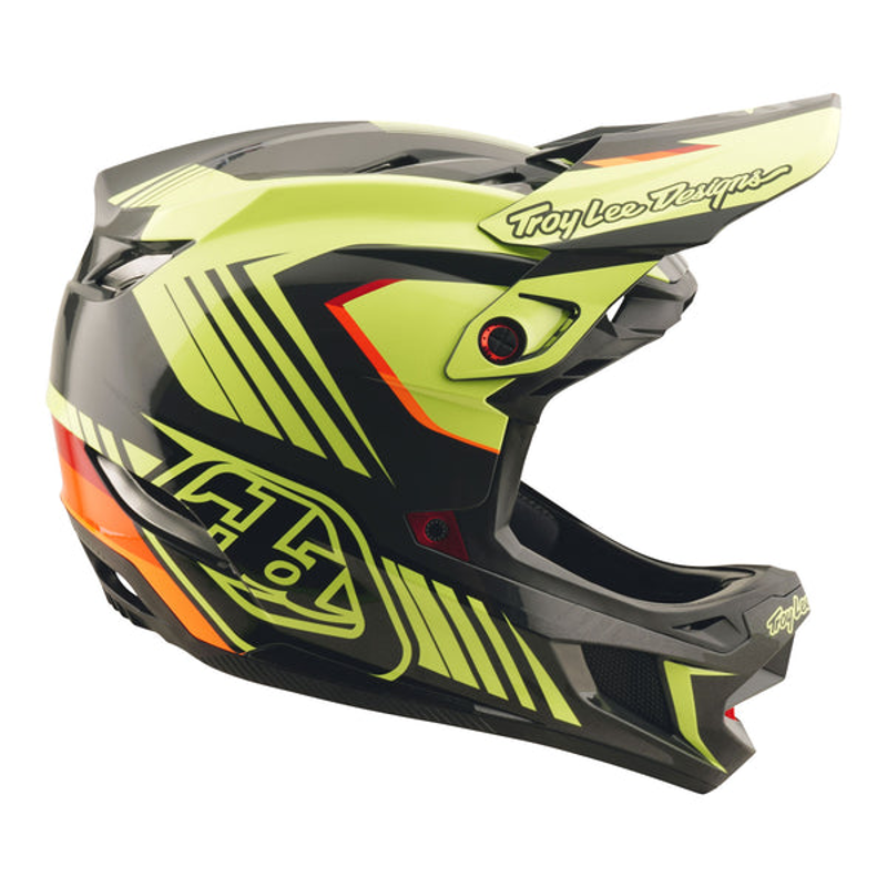Troy Lee D4 Polyacrylite Full Face MTB Qualifer Helmet Black/Yellow-4