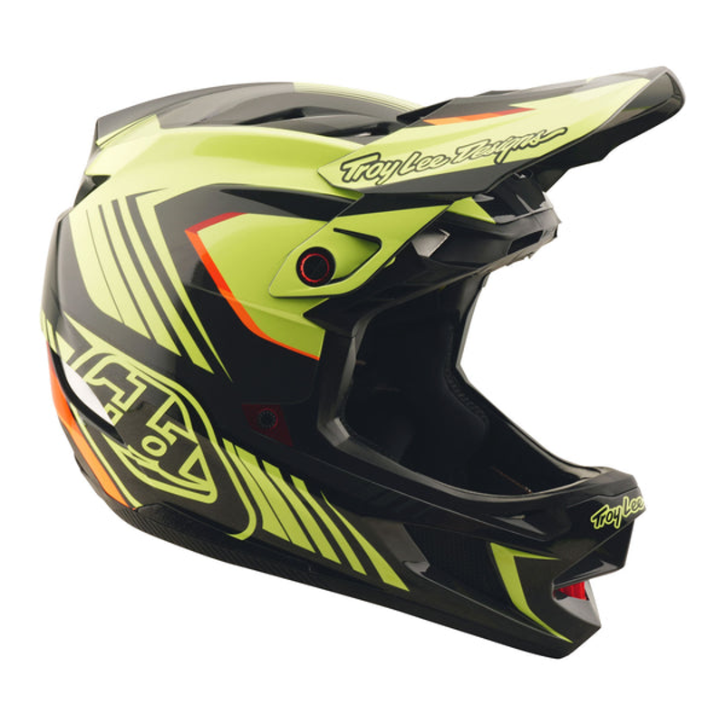 Troy Lee D4 Polyacrylite Full Face MTB Qualifer Helmet Black/Yellow-5