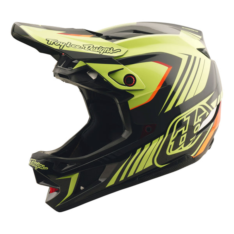 Troy Lee D4 Polyacrylite Full Face MTB Qualifer Helmet Black/Yellow-6