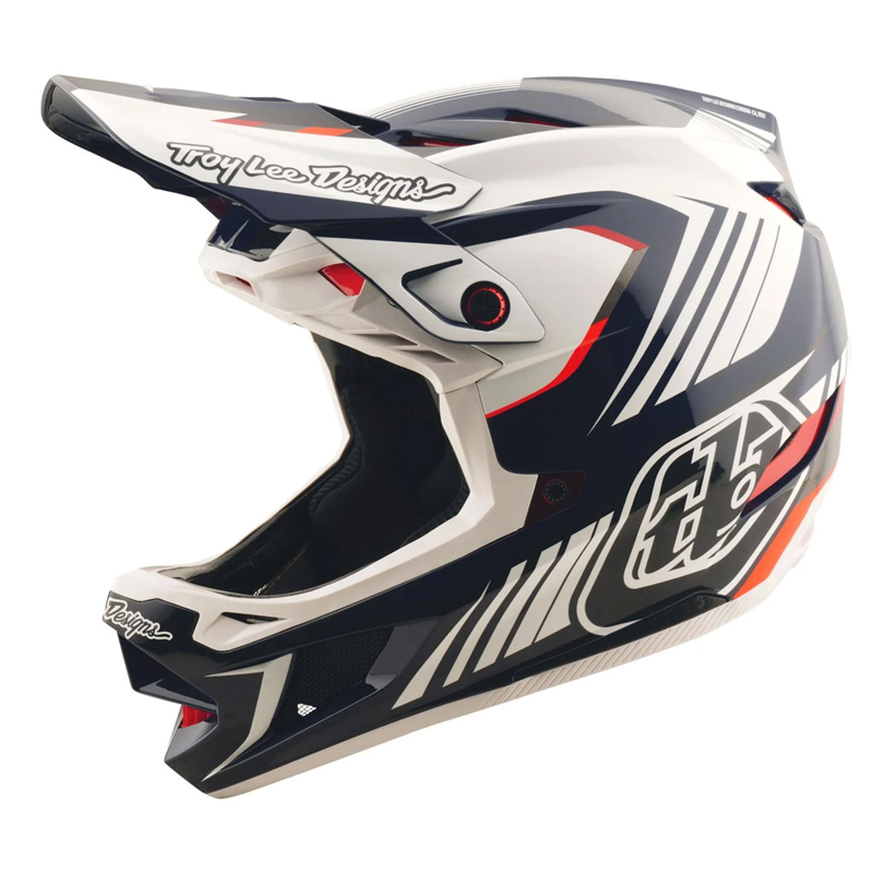 Troy Lee D4 Polyacrylite Full Face MTB Qualifer Helmet Blue/White