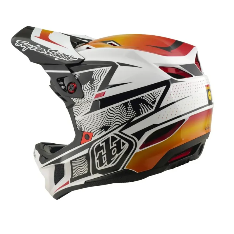 Troy Lee Designs D4 Composite Helmet Lined Up White-2