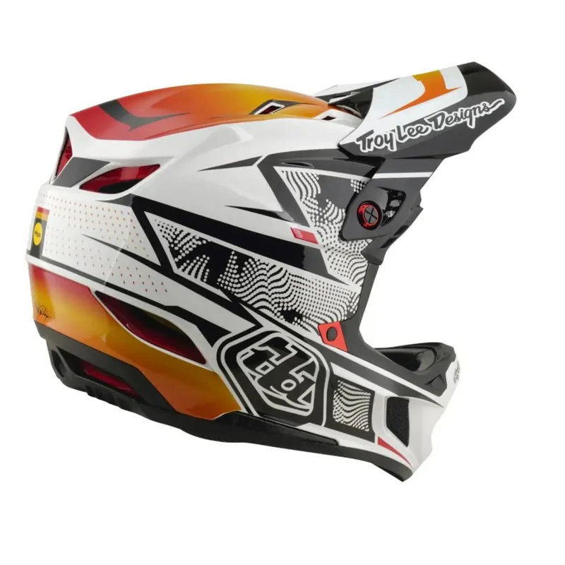 Troy Lee Designs D4 Composite Helmet Lined Up White-4