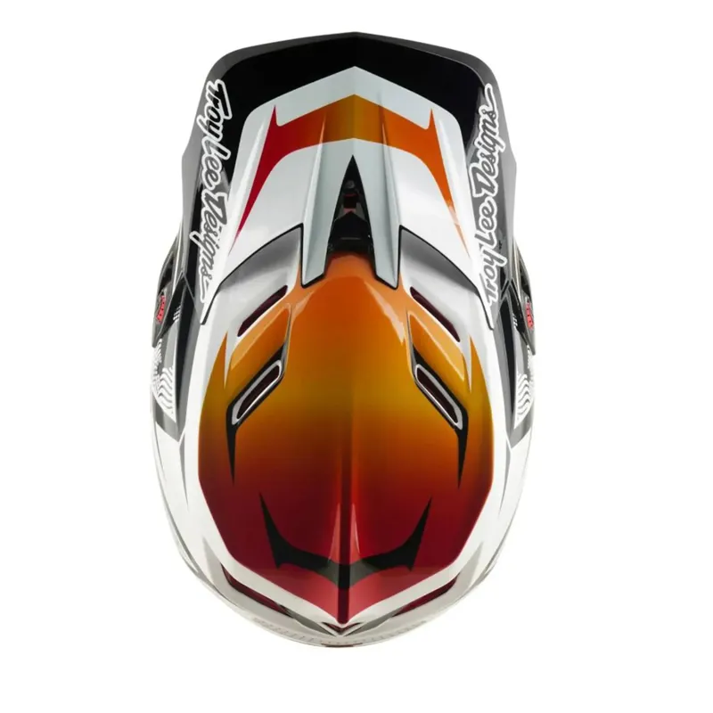 Troy Lee Designs D4 Composite Helmet Lined Up White-7