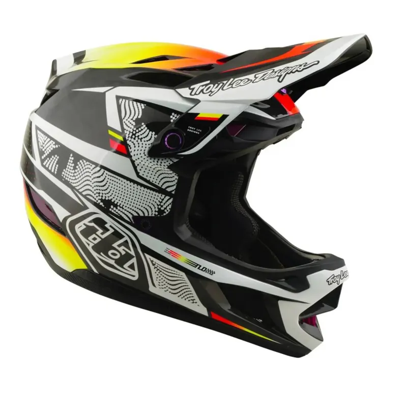 Troy Lee Designs D4 Carbon Helmet Lined Up Black-6