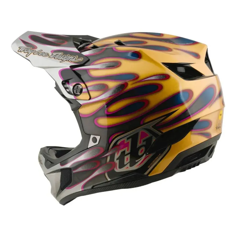 Troy Lee Designs D4 Carbon Helmet Overspray Gold / Black-2