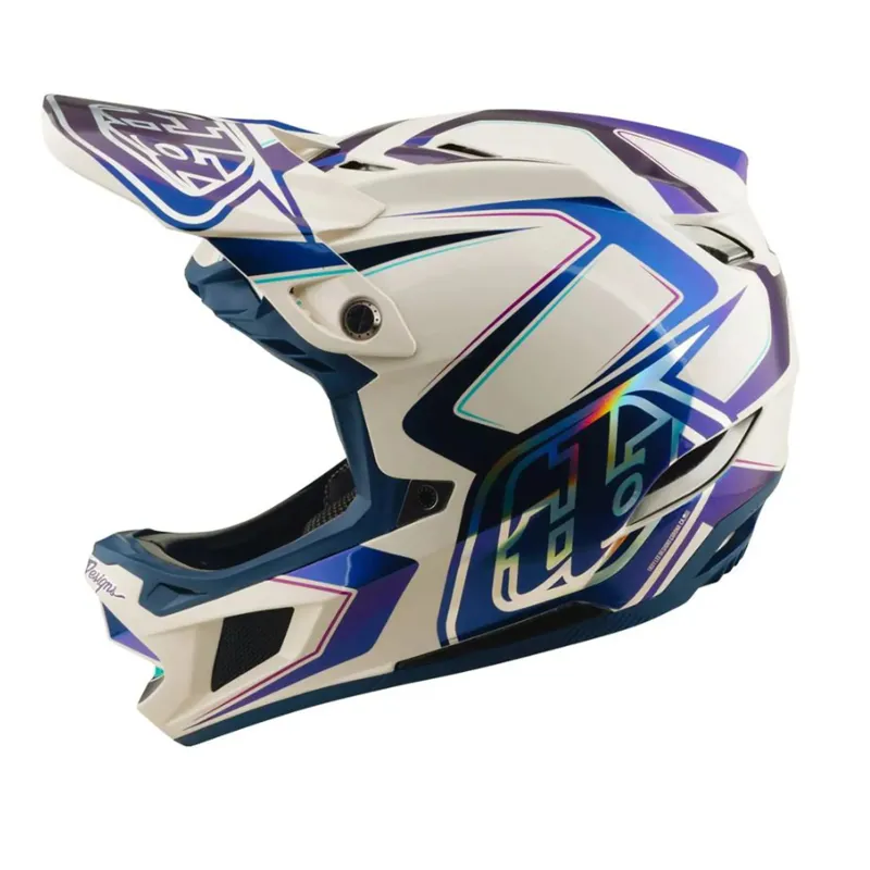 Troy Lee Designs D4 Composite Helmet Flared White / Indigo-1