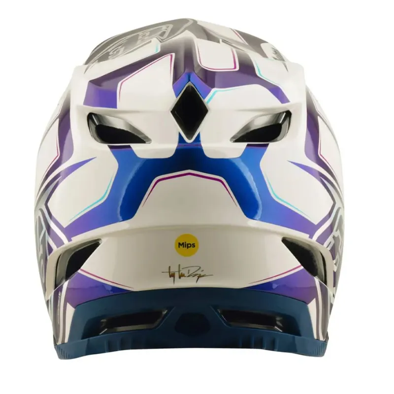 Troy Lee Designs D4 Composite Helmet Flared White / Indigo-3