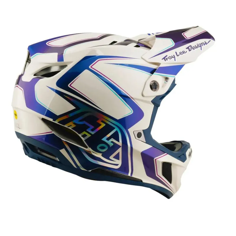 Troy Lee Designs D4 Composite Helmet Flared White / Indigo-4