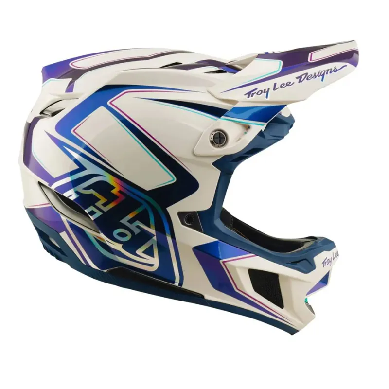 Troy Lee Designs D4 Composite Helmet Flared White / Indigo-5